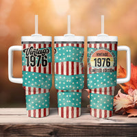America Vintage 1976 50th Birthday Tumbler With Handle Retro Sunset Patriotic