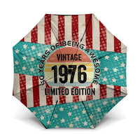 America Vintage 1976 50th Birthday Umbrella Retro Sunset Patriotic
