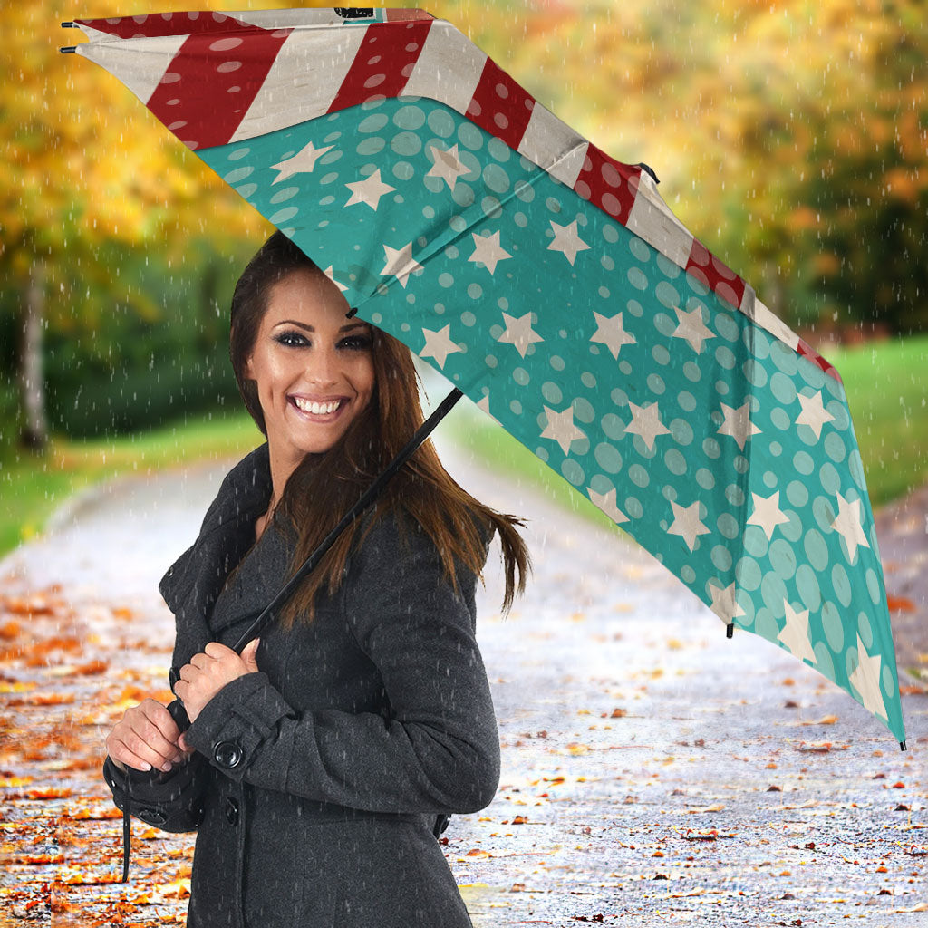 America Vintage 1976 50th Birthday Umbrella Retro Sunset Patriotic