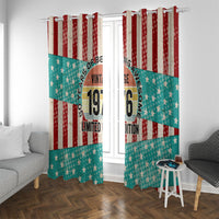 America Vintage 1976 50th Birthday Window Curtain Retro Sunset Patriotic