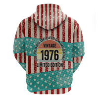 America Vintage 1976 50th Birthday Zip Hoodie Retro Sunset Patriotic