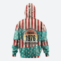 America Vintage 1976 50th Birthday Zip Hoodie Retro Sunset Patriotic
