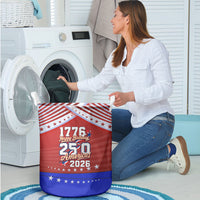 America Turns 250 I Turn 50 Laundry Basket Patriotic Eagle Flag Birthday Stars Stripes