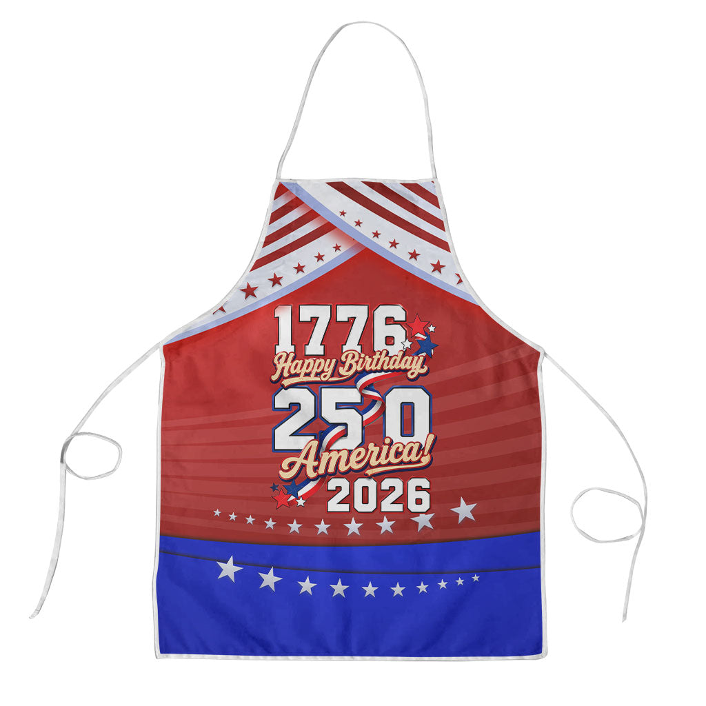 America Turns 250 I Turn 50 Apron Patriotic Eagle Flag Birthday Stars Stripes
