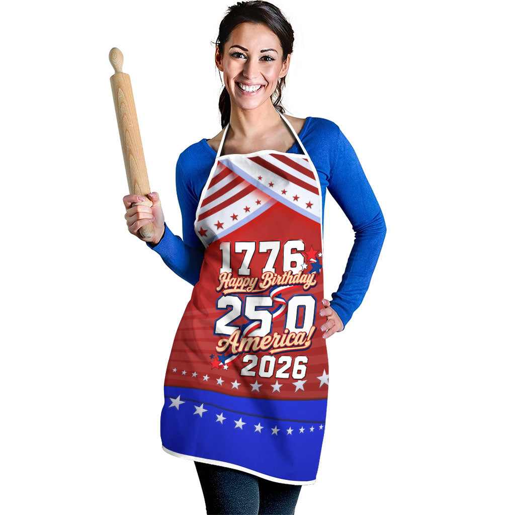 America Turns 250 I Turn 50 Apron Patriotic Eagle Flag Birthday Stars Stripes