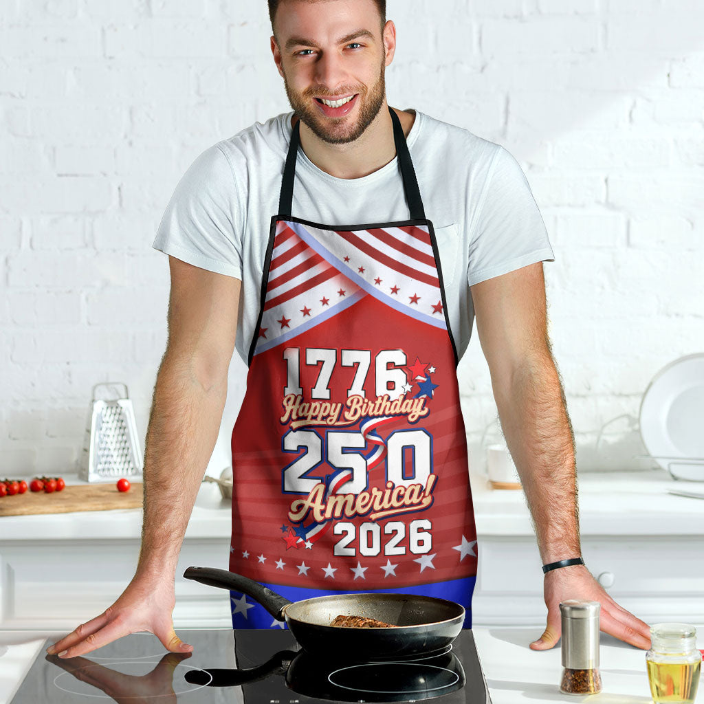 America Turns 250 I Turn 50 Apron Patriotic Eagle Flag Birthday Stars Stripes