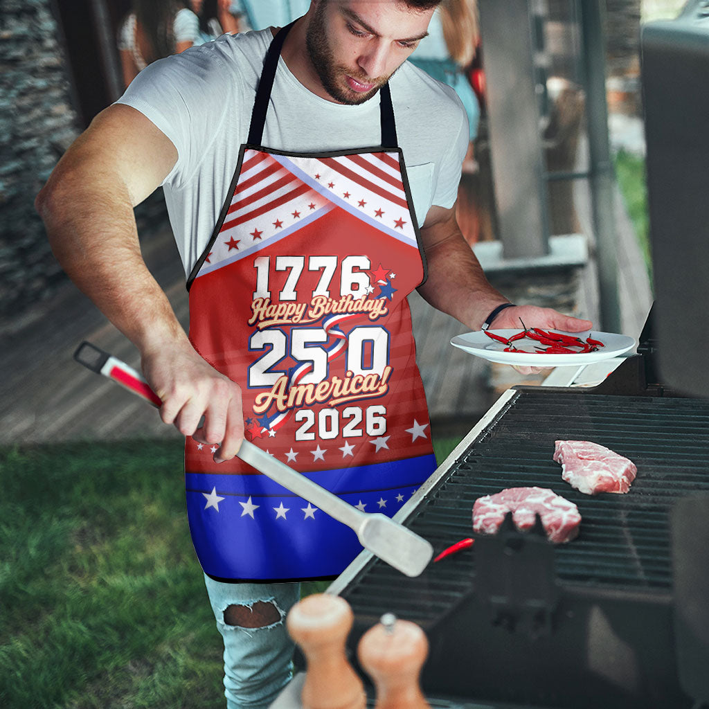 America Turns 250 I Turn 50 Apron Patriotic Eagle Flag Birthday Stars Stripes