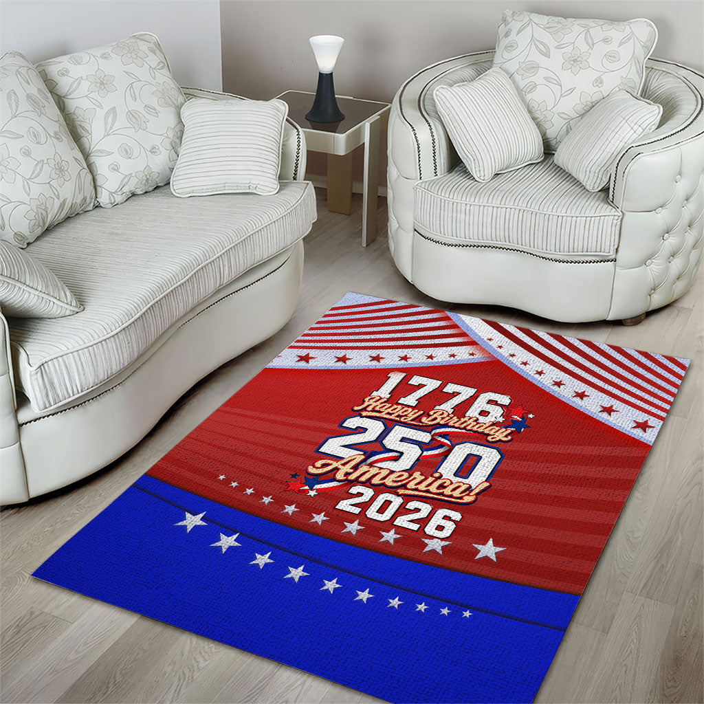 America Turns 250 I Turn 50 Area Rug Patriotic Eagle Flag Birthday Stars Stripes