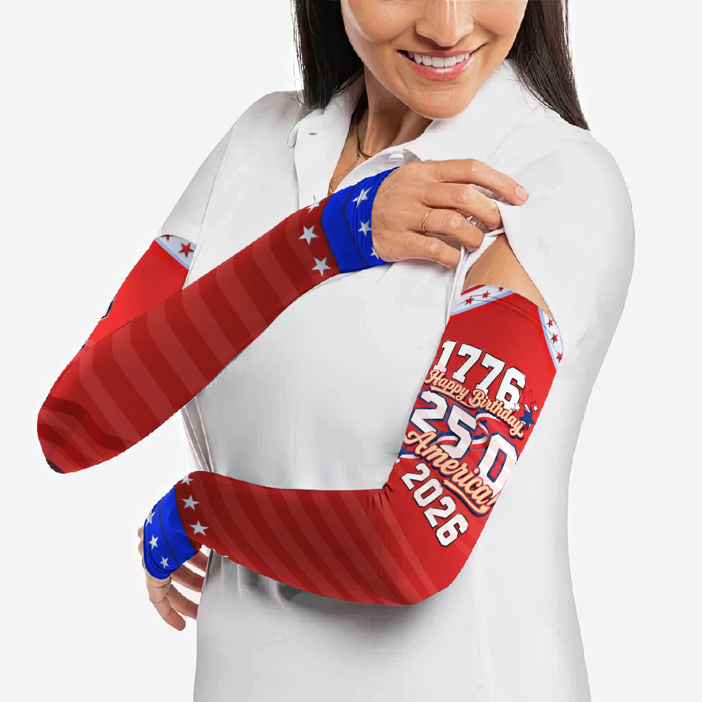 America Turns 250 I Turn 50 Arm Sleeves Patriotic Eagle Flag Birthday Stars Stripes