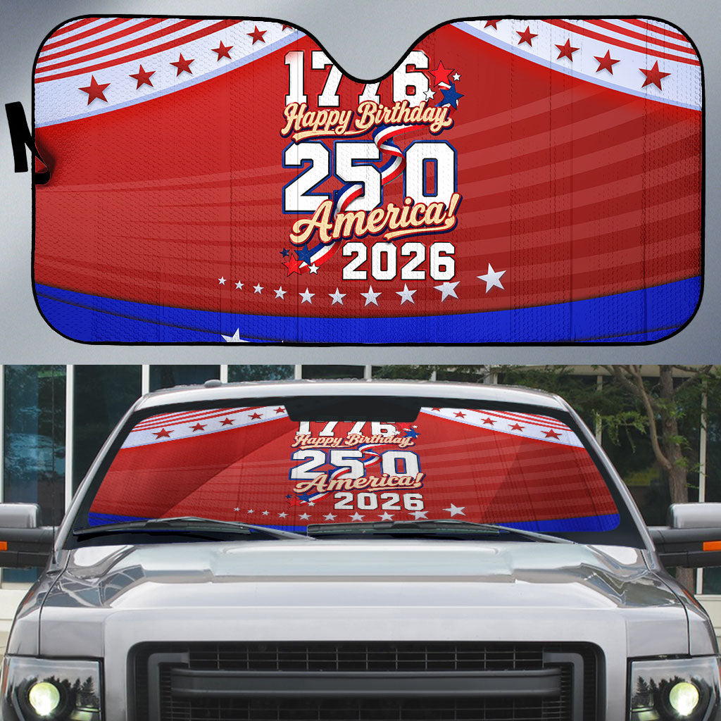America Turns 250 I Turn 50 Auto Sun Shade Patriotic Eagle Flag Birthday Stars Stripes