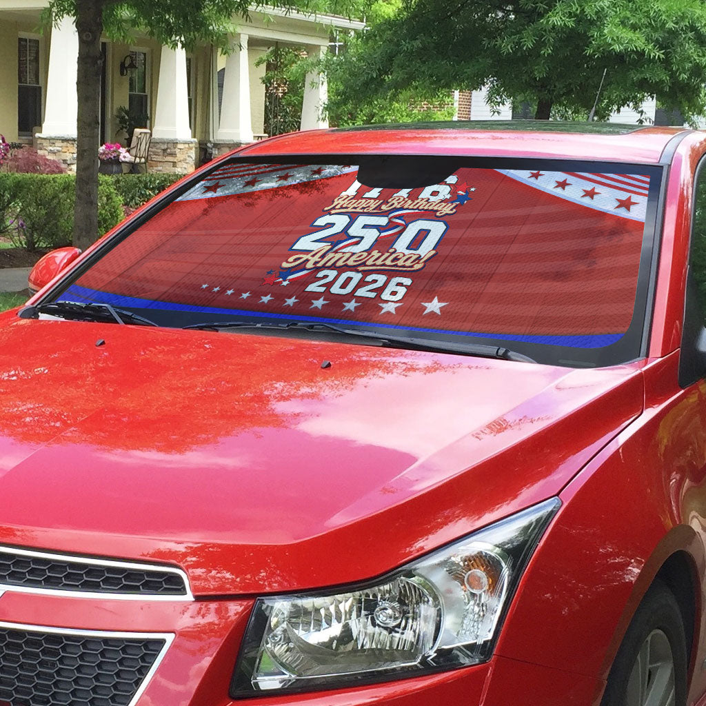 America Turns 250 I Turn 50 Auto Sun Shade Patriotic Eagle Flag Birthday Stars Stripes