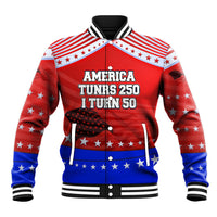 America Turns 250 I Turn 50 Baseball Jacket Patriotic Eagle Flag Birthday Stars Stripes