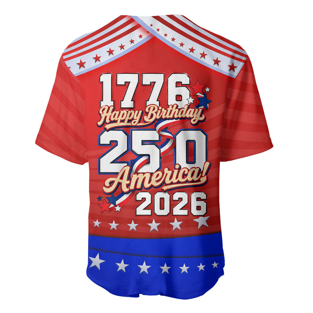 America Turns 250 I Turn 50 Baseball Jersey Patriotic Eagle Flag Birthday Stars Stripes