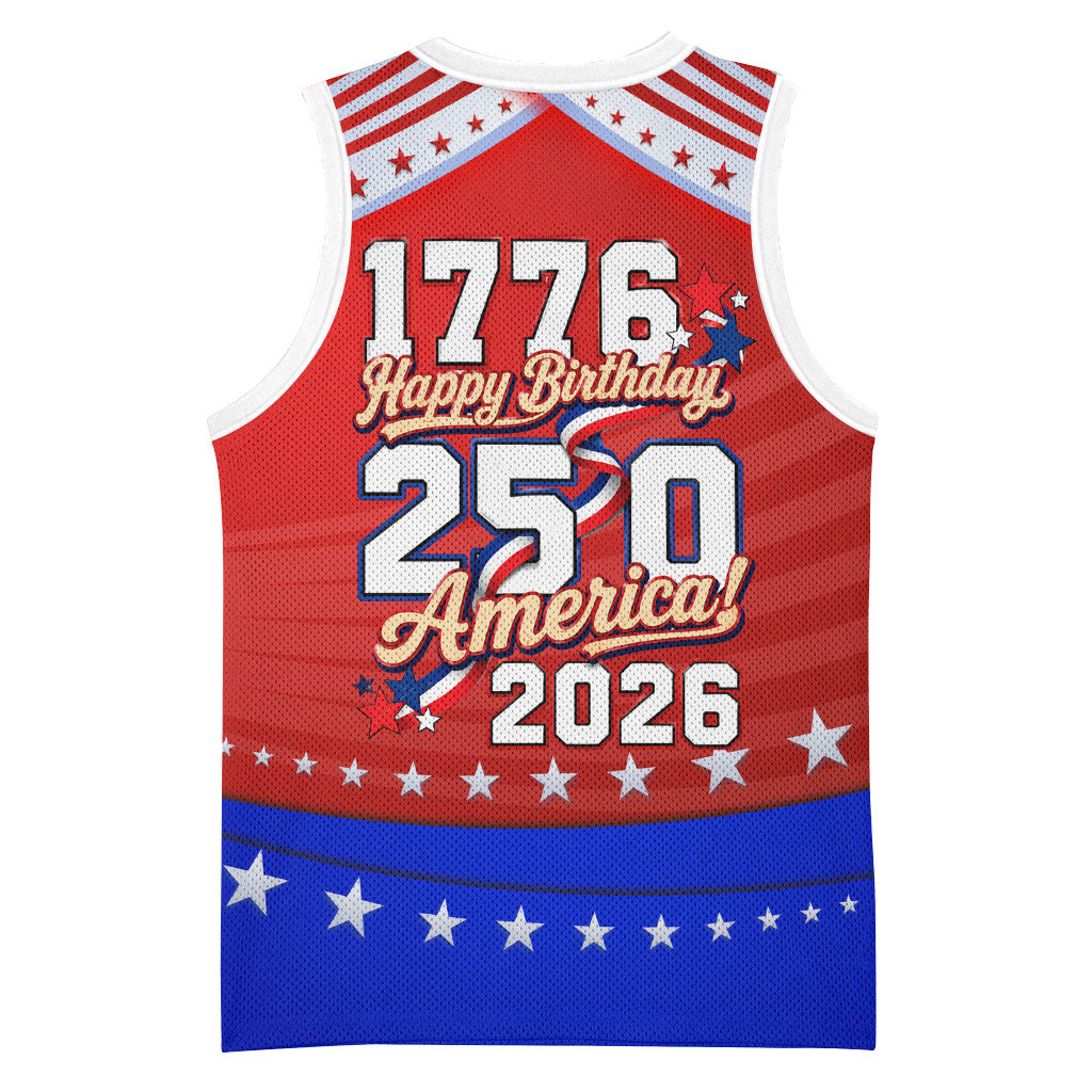 America Turns 250 I Turn 50 Basketball Jersey Patriotic Eagle Flag Birthday Stars Stripes