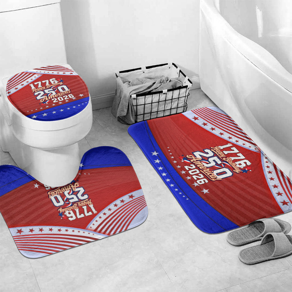 America Turns 250 I Turn 50 Bathroom Set Patriotic Eagle Flag Birthday Stars Stripes