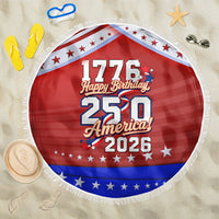 America Turns 250 I Turn 50 Beach Blanket Patriotic Eagle Flag Birthday Stars Stripes