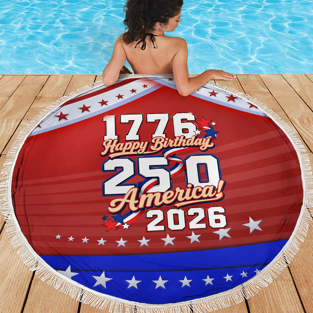 America Turns 250 I Turn 50 Beach Blanket Patriotic Eagle Flag Birthday Stars Stripes