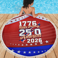 America Turns 250 I Turn 50 Beach Blanket Patriotic Eagle Flag Birthday Stars Stripes