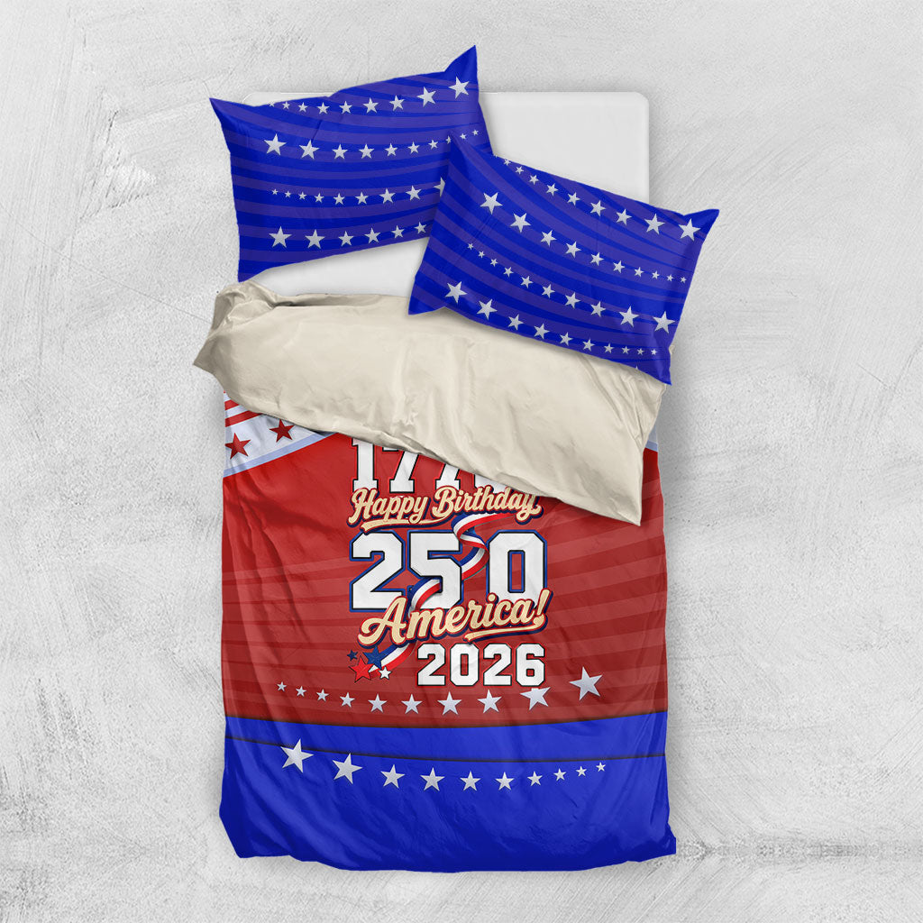 America Turns 250 I Turn 50 Bedding Set Patriotic Eagle Flag Birthday Stars Stripes