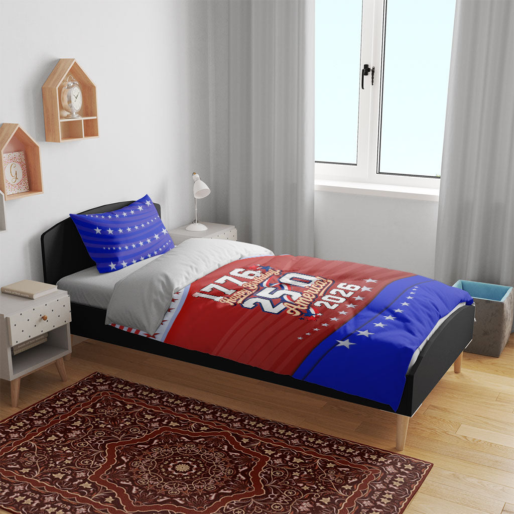 America Turns 250 I Turn 50 Bedding Set Patriotic Eagle Flag Birthday Stars Stripes