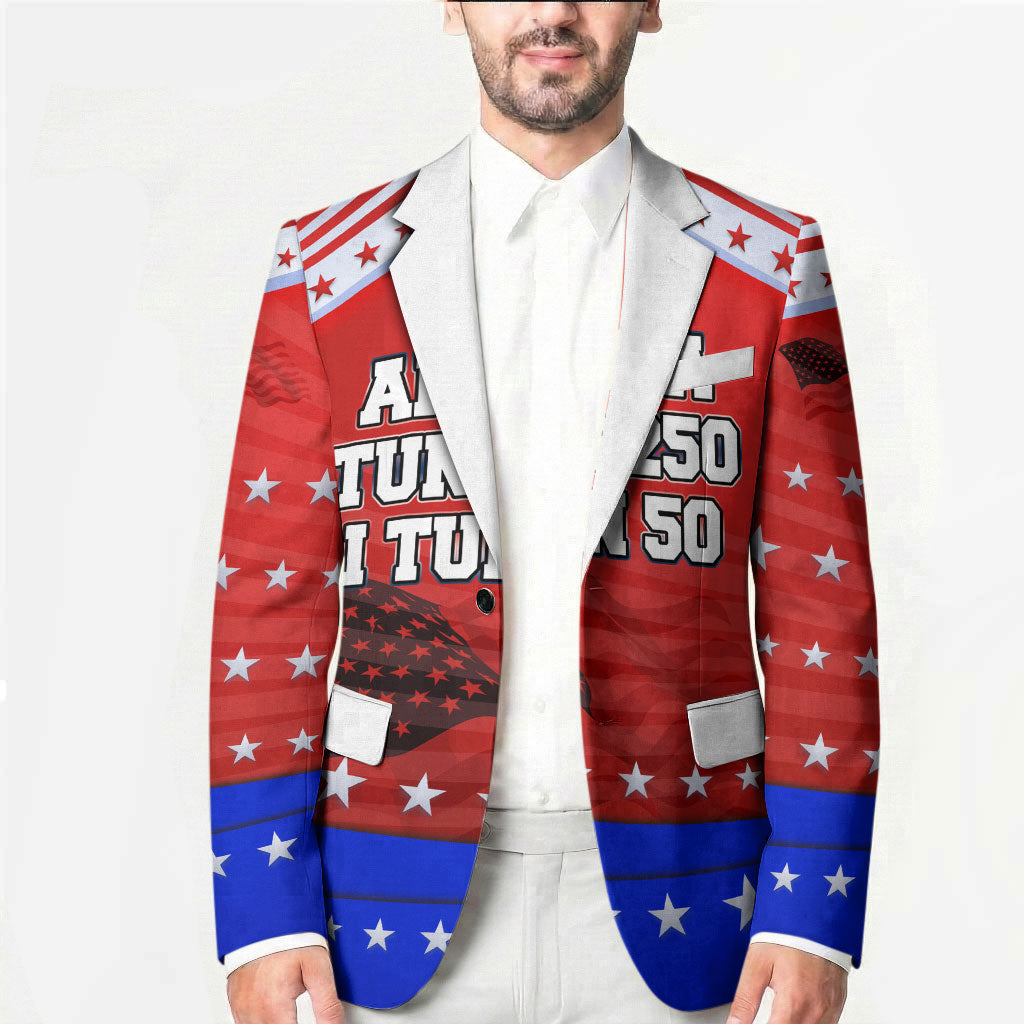 America Turns 250 I Turn 50 Blazer Patriotic Eagle Flag Birthday Stars Stripes