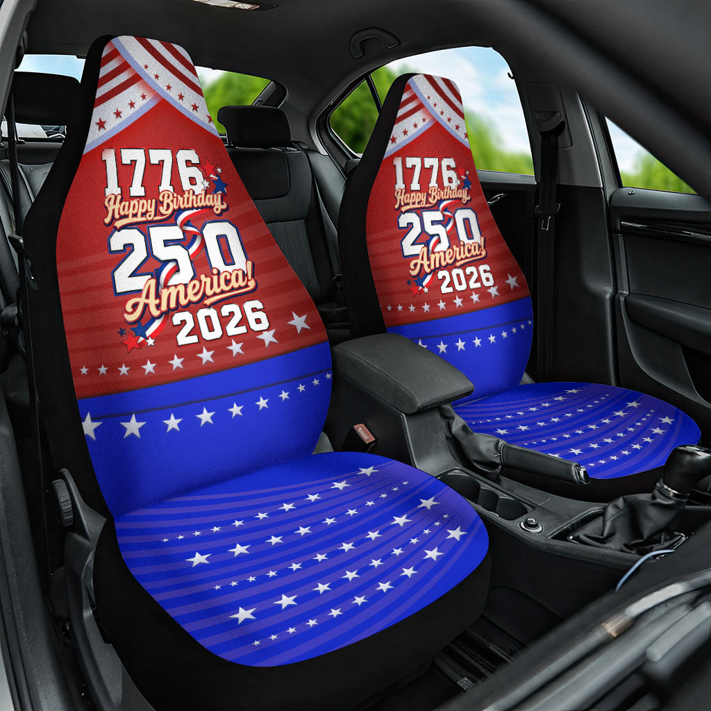 America Turns 250 I Turn 50 Car Seat Cover Patriotic Eagle Flag Birthday Stars Stripes