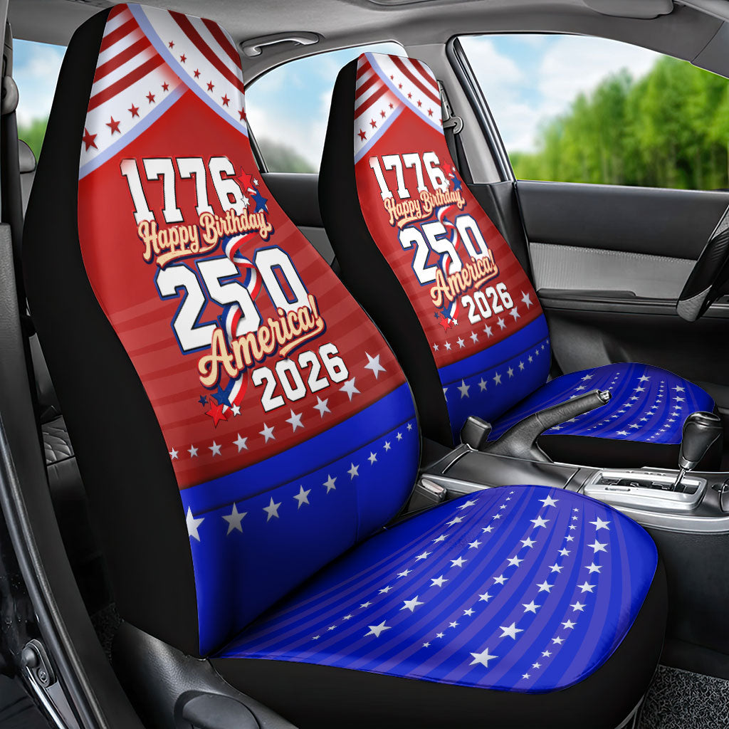 America Turns 250 I Turn 50 Car Seat Cover Patriotic Eagle Flag Birthday Stars Stripes