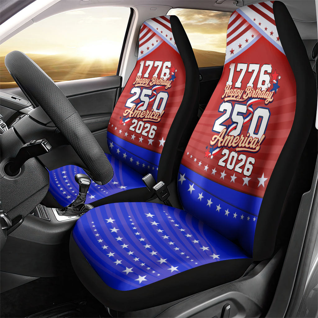 America Turns 250 I Turn 50 Car Seat Cover Patriotic Eagle Flag Birthday Stars Stripes