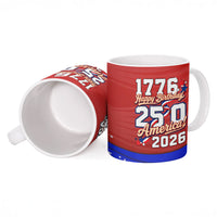 America Turns 250 I Turn 50 Ceramic Mug Patriotic Eagle Flag Birthday Stars Stripes