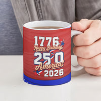 America Turns 250 I Turn 50 Ceramic Mug Patriotic Eagle Flag Birthday Stars Stripes
