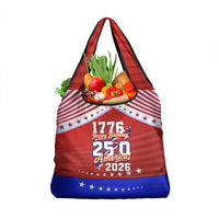America Turns 250 I Turn 50 Grocery Bag Patriotic Eagle Flag Birthday Stars Stripes