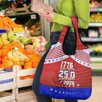 America Turns 250 I Turn 50 Grocery Bag Patriotic Eagle Flag Birthday Stars Stripes
