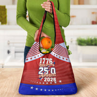 America Turns 250 I Turn 50 Grocery Bag Patriotic Eagle Flag Birthday Stars Stripes
