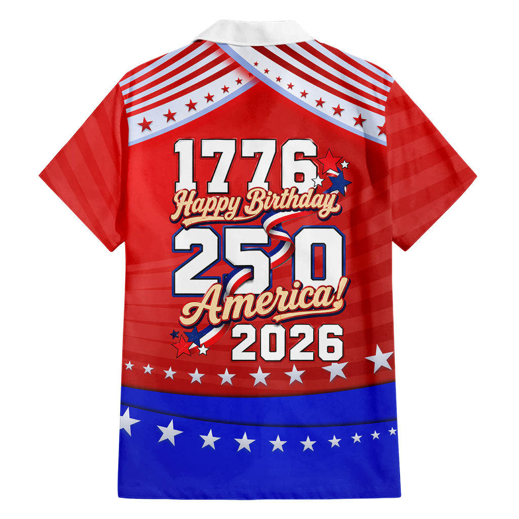 America Turns 250 I Turn 50 Hawaiian Shirt Patriotic Eagle Flag Birthday Stars Stripes