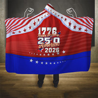 America Turns 250 I Turn 50 Hooded Blanket Patriotic Eagle Flag Birthday Stars Stripes