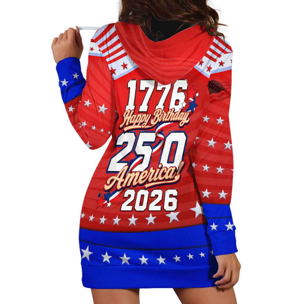 America Turns 250 I Turn 50 Hoodie Dress Patriotic Eagle Flag Birthday Stars Stripes