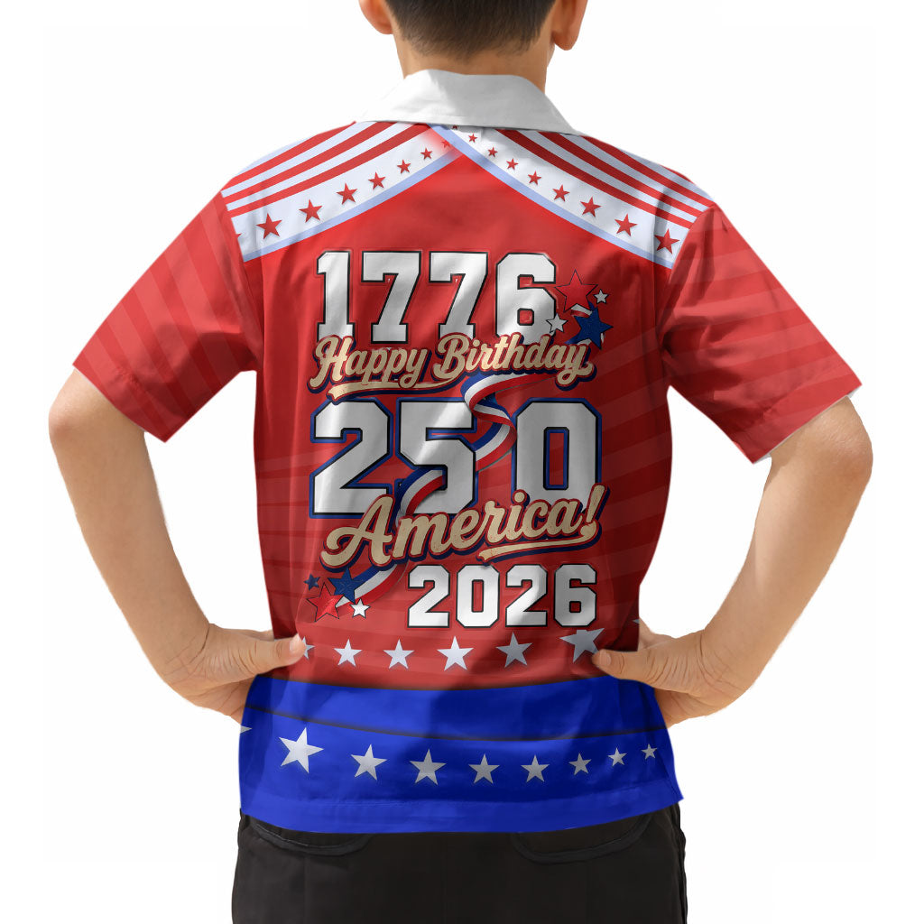 America Turns 250 I Turn 50 Kid Hawaiian Shirt Patriotic Eagle Flag Birthday Stars Stripes TS04