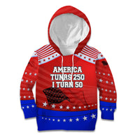 America Turns 250 I Turn 50 Kid Hoodie Patriotic Eagle Flag Birthday Stars Stripes