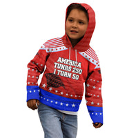 America Turns 250 I Turn 50 Kid Hoodie Patriotic Eagle Flag Birthday Stars Stripes