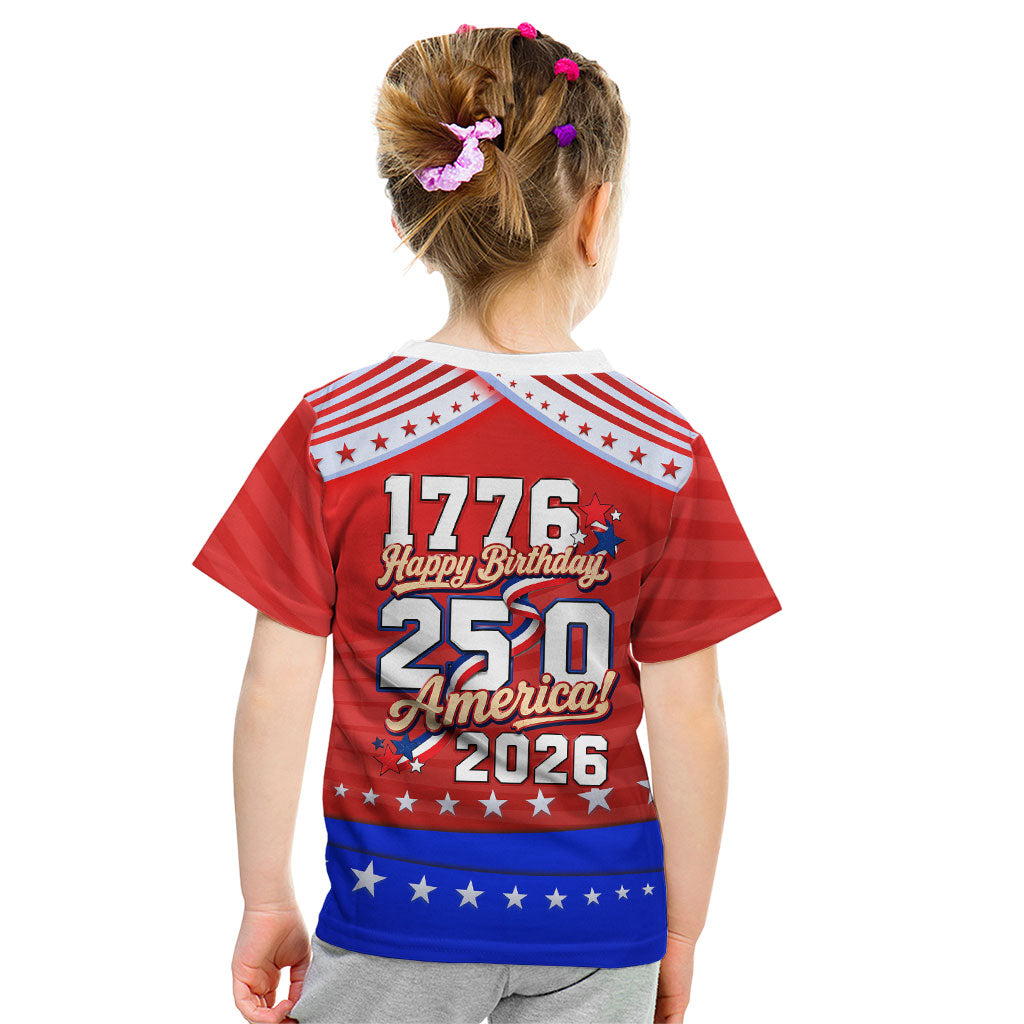America Turns 250 I Turn 50 Kid T Shirt Patriotic Eagle Flag Birthday Stars Stripes