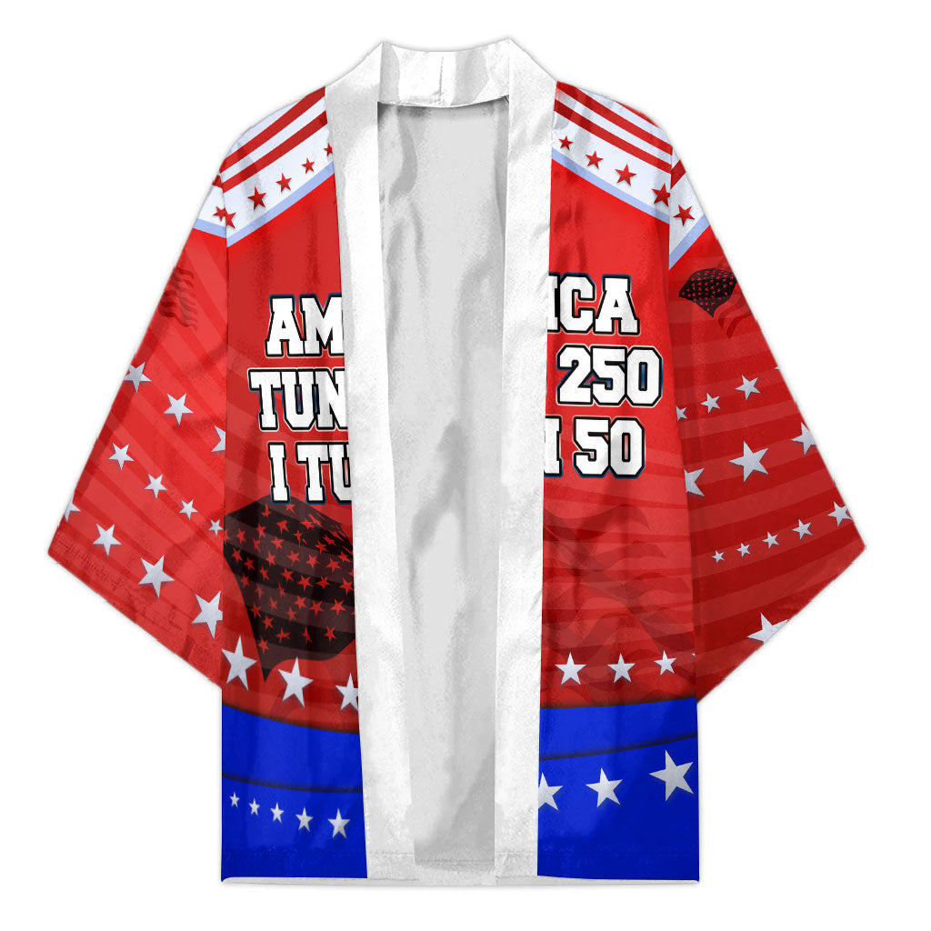 America Turns 250 I Turn 50 Kimono Patriotic Eagle Flag Birthday Stars Stripes