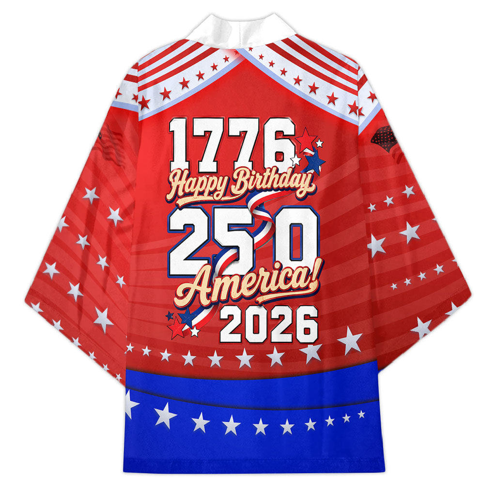 America Turns 250 I Turn 50 Kimono Patriotic Eagle Flag Birthday Stars Stripes