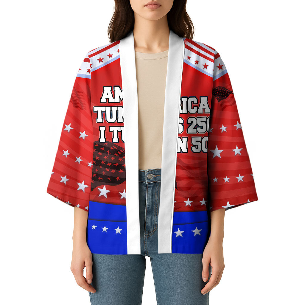 America Turns 250 I Turn 50 Kimono Patriotic Eagle Flag Birthday Stars Stripes