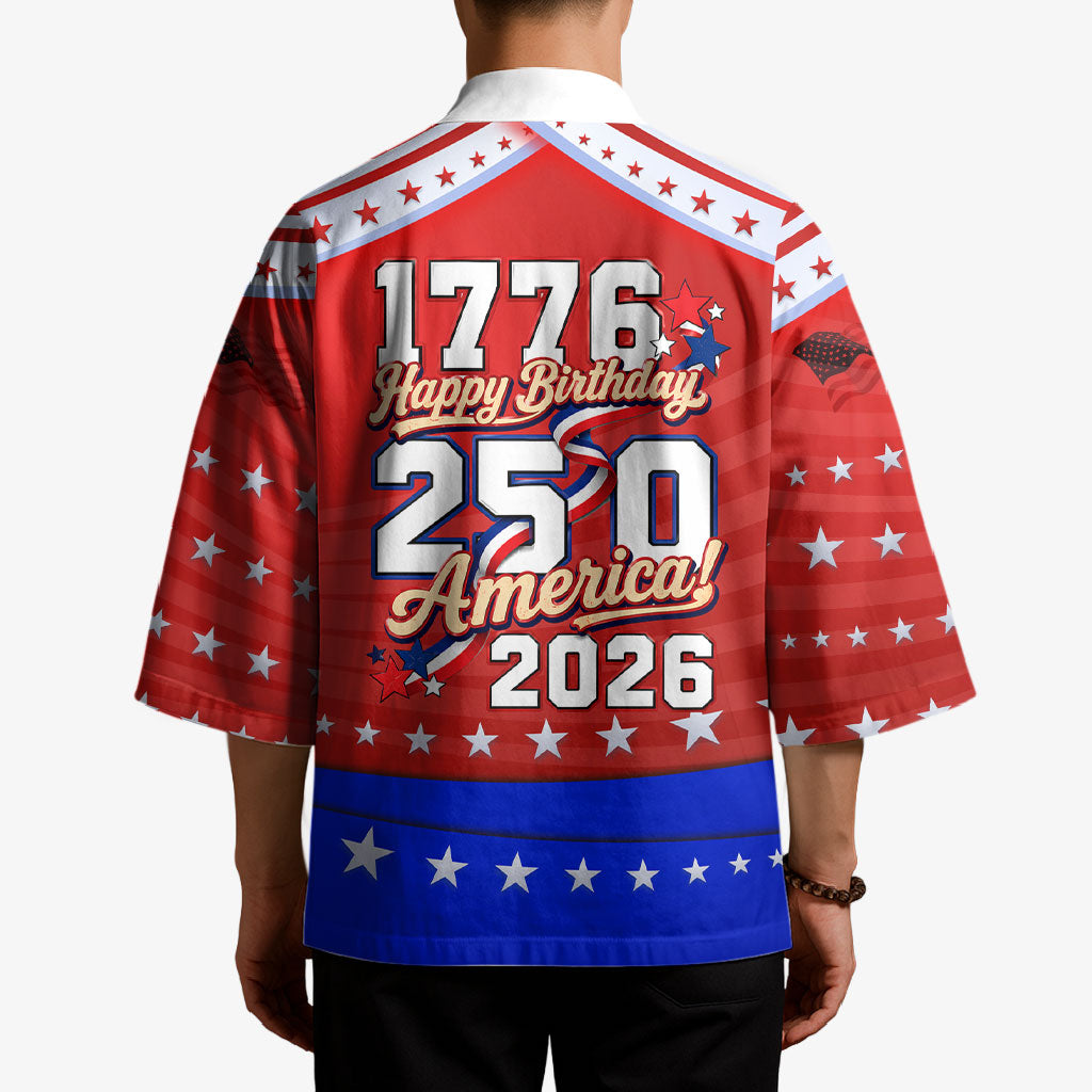 America Turns 250 I Turn 50 Kimono Patriotic Eagle Flag Birthday Stars Stripes
