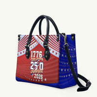 America Turns 250 I Turn 50 Leather Bag Patriotic Eagle Flag Birthday Stars Stripes