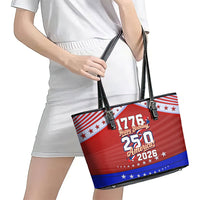 America Turns 250 I Turn 50 Leather Tote Bag Patriotic Eagle Flag Birthday Stars Stripes