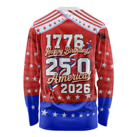 America Turns 250 I Turn 50 Long Sleeve Shirt Patriotic Eagle Flag Birthday Stars Stripes