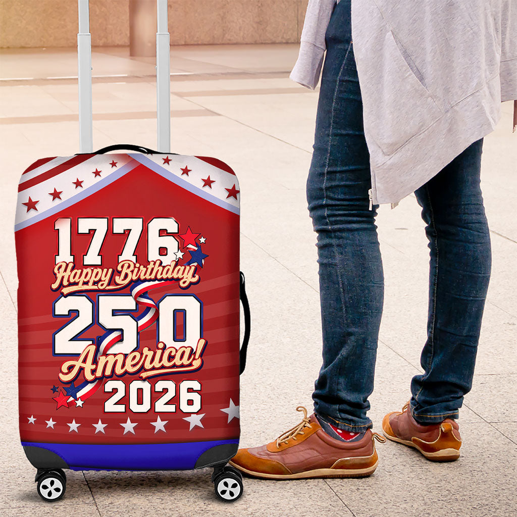 America Turns 250 I Turn 50 Luggage Cover Patriotic Eagle Flag Birthday Stars Stripes