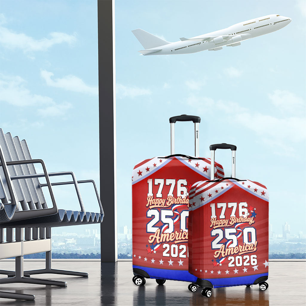 America Turns 250 I Turn 50 Luggage Cover Patriotic Eagle Flag Birthday Stars Stripes