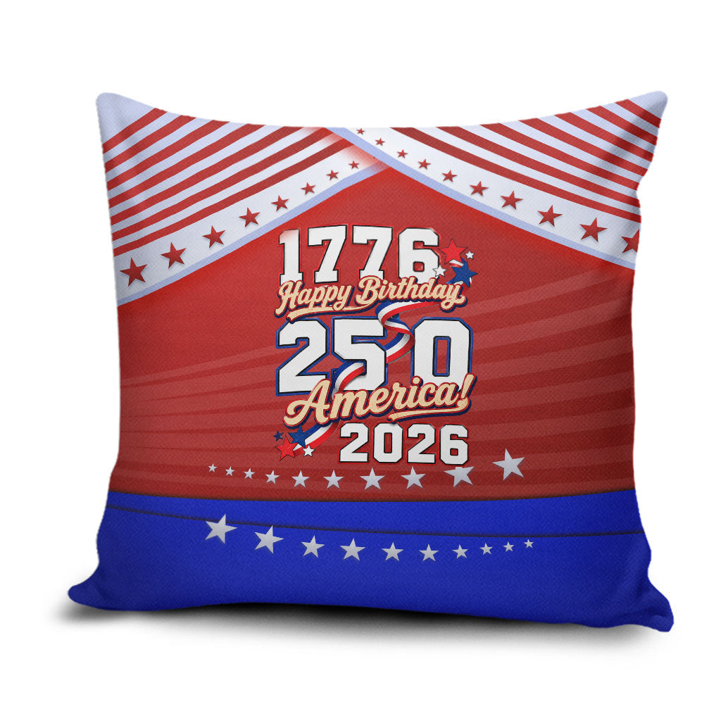 America Turns 250 I Turn 50 Pillow Cover Patriotic Eagle Flag Birthday Stars Stripes